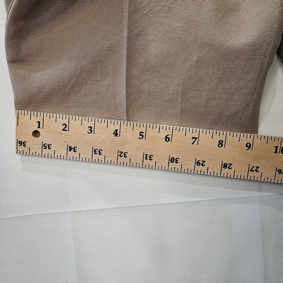 Body by Victoria The Marisa Fit Linen Blend Crop Beige Pants Size 6 - Picture 11 of 11